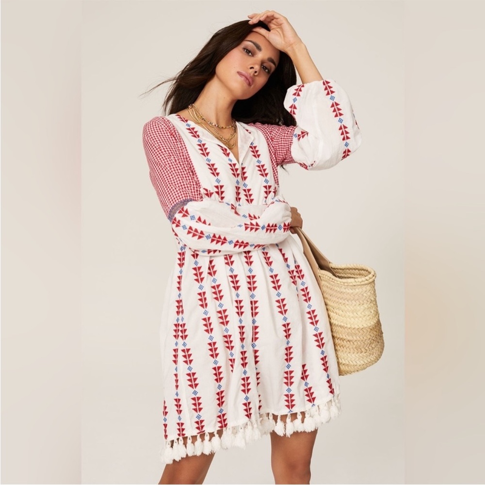 Area Stars Embroidered Sorrento Tassel Cotton Dress